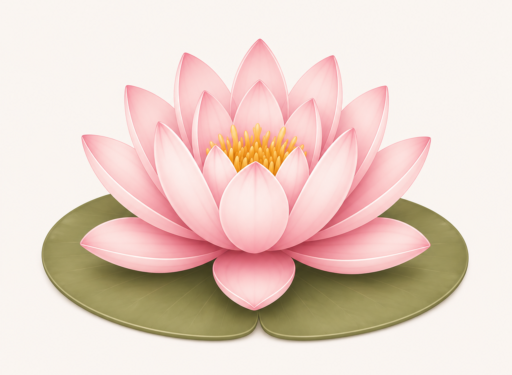pink water lily on a lily pad